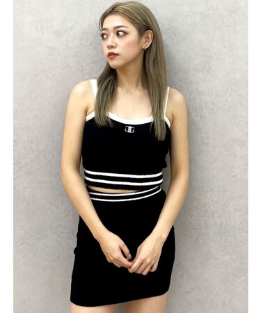 ラインパイルニットビスチェ