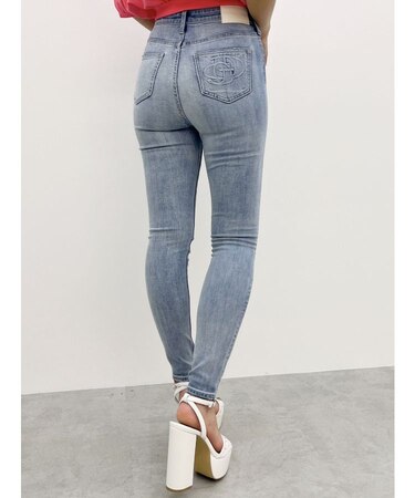 ハイウエストGD embossダメージスキニーデニムパンツ