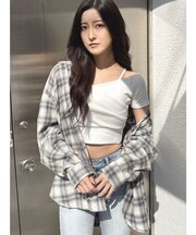 check fabric processing シャツ