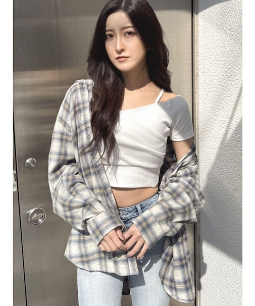 check fabric processing シャツ