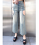 ハイウエストサイドオープンデニムワイドパンツ