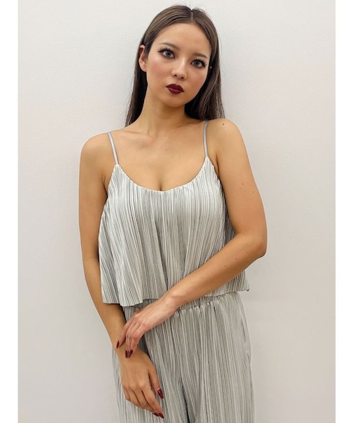 サテンプリーツキャミビスチェ【SETUP着用可】