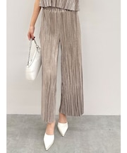 サテンプリーツワイドパンツ【SETUP着用可】