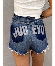 ハイウエストJUBEYO bijouデニムショートパンツ