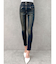 ハイウエストフロントZIPベルトデザインスキニーデニムパンツ