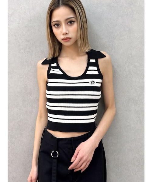 Square gyda ノースリPOLO KT TOPS ノースリーブニット Square gyda ノースリPOLO KT TOPS（ニット/セーター）｜GYDA
