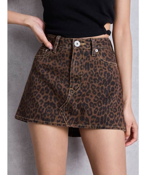 leopard patternスカートライクショートパンツ leopard patternスカートライクショートパンツ[品番