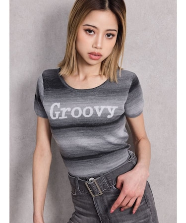 Groovy グラデーションニットトップス
