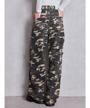 ハイウエストGG Stitch Barrel Leg ダメージデニムパンツ