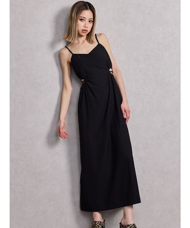 SIDE OPEN BACK RIBBON LONGワンピース