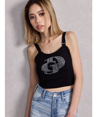 GD ラインストーンニットビスチェ