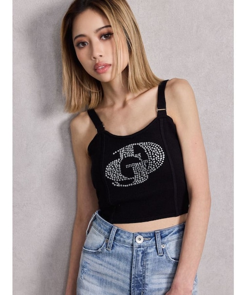 GD ラインストーンニットビスチェ