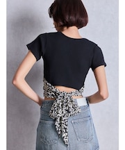 レオパードバックリボントップス