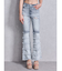 ハイウエストTIERED FRINGEフレアデニムパンツ