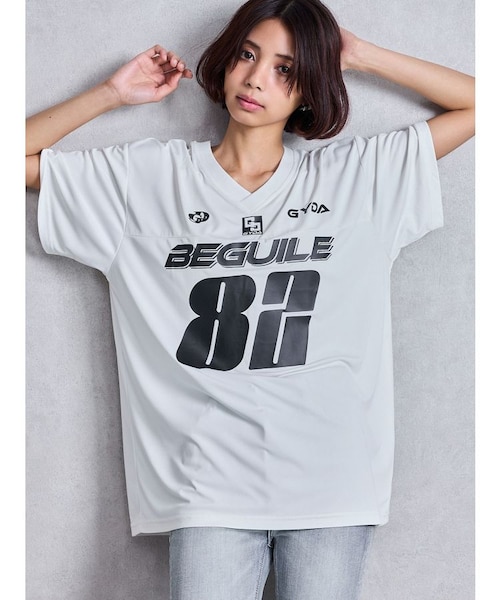 tシャツ BEGUILE 82SPORTY VネックBIG Tシャツ レディース BEGUILE 82SPORTY VネックBIG Tシャツ｜ジェイダの通販｜&mall