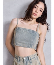 BACKレースUP Corsetデニムビスチェ