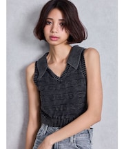 GYDAjacquardブリーチニットトップス