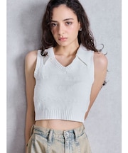 GYDAjacquardブリーチニットトップス
