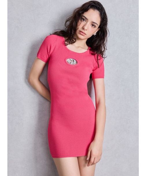 GD bijou MOLD ハーフスリーブ ニットワンピース