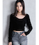 VELOUR RIB BACK CROSS TOPS