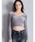 VELOUR RIB BACK CROSS TOPS