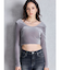 VELOUR RIB BACK CROSS TOPS