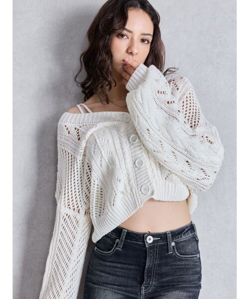 PEACEMINUSONE デイジー ニット 2WAYメッシュブリーチニットトップス｜ジェイダの通販｜&mall