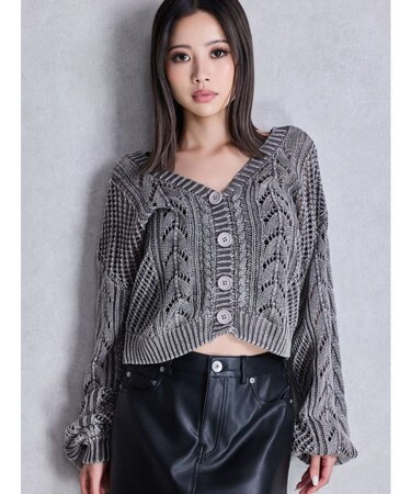 2WAYメッシュブリーチニットトップス