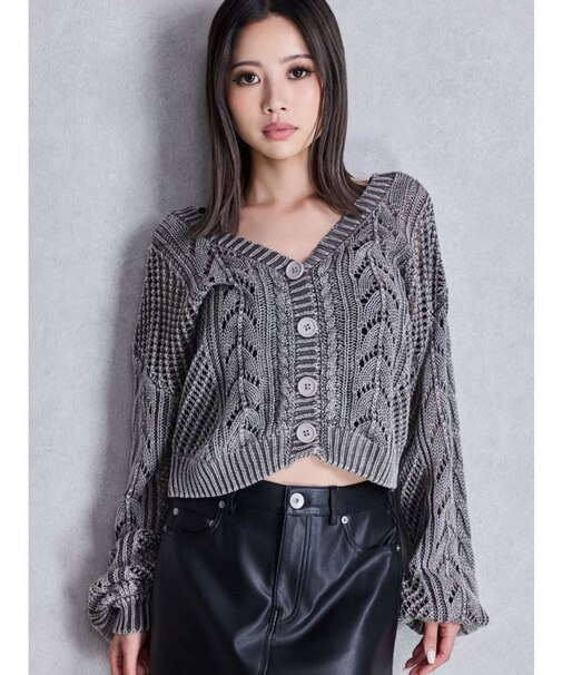 2WAYメッシュブリーチニットトップス