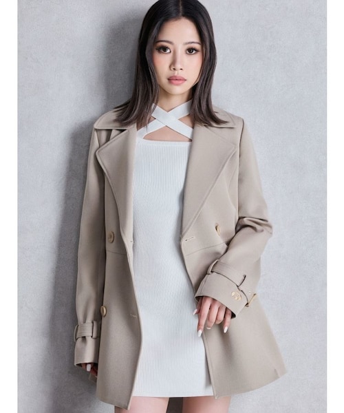 A1513★訳あり新品定価10.6万★PLATINUMmei-mei*コート A1513☆訳あり新品定価10.6万☆PLATINUMmei-mei*コート