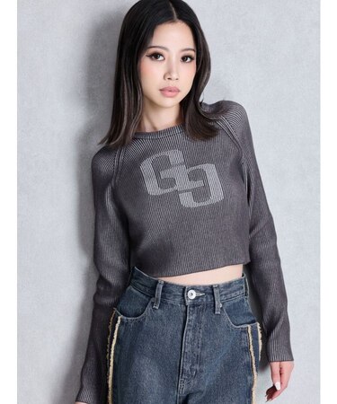 GG two color scheme ニットトップス
