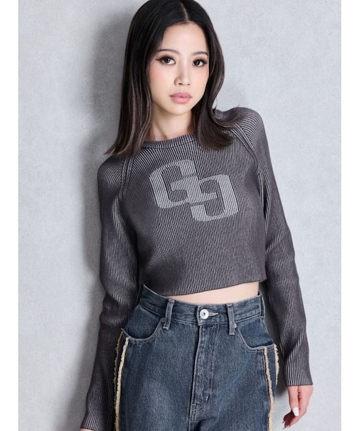 GG two color scheme ニットトップス