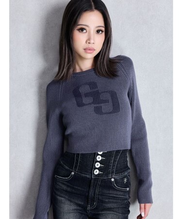 GG two color scheme ニットトップス