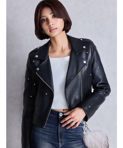 bijouフェイクレザーライダースジャケット bijou フェイクレザーライダースジャケット｜ジェイダの通販｜&mall