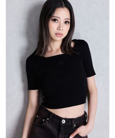 SymmetryGYDA ハーフスリーブニットトップス