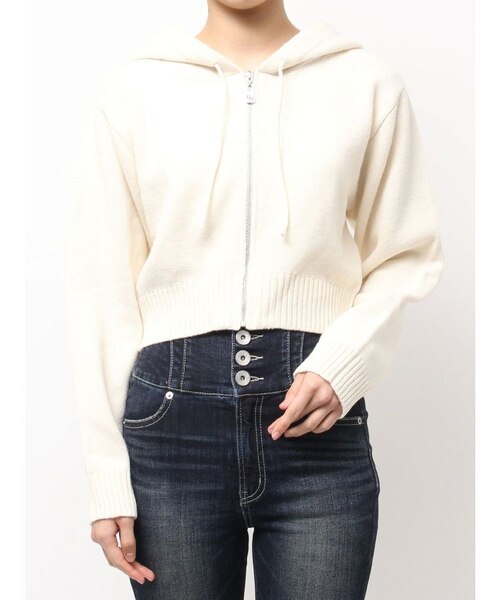 GYDA ニットショートZIP UPパーカー｜ジェイダの通販｜&mall