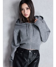 GYDA ニットショートZIP UPパーカー