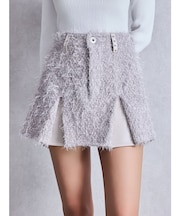 ラメフリンジツイードスカートライクショートパンツ
