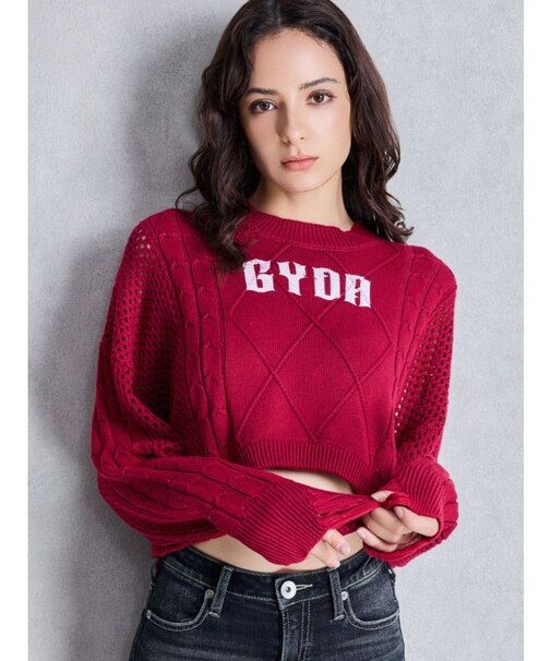 GYDA damage processing ニットトップス