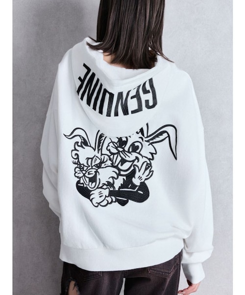 GYDA 背面バニー　黒スウェット ジェイダ GYDA COFFEE BUNNY BIGスウェットパーカー （BLK） -靴