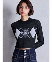Symmetry GYDA ARGYLEニットトップス
