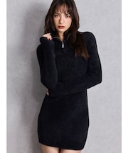 ZIPミニシャギーニットワンピース