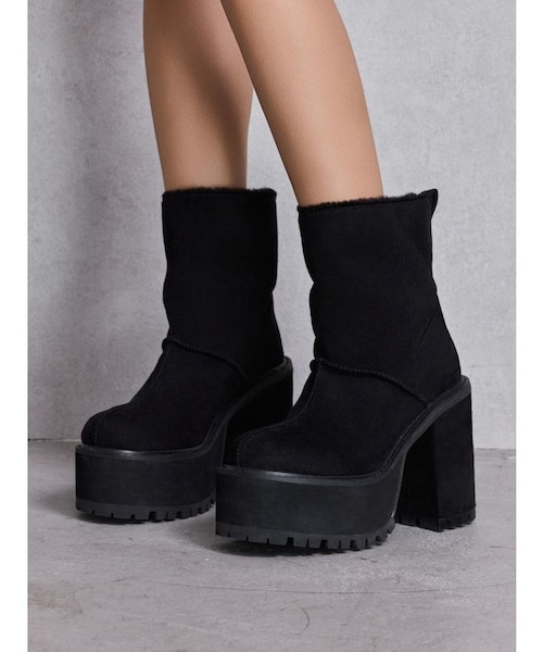 【三連休限定価格】フェイクムートンplatformショートブーツ フェイクムートンplatformショートブーツ｜ジェイダの通販｜&mall