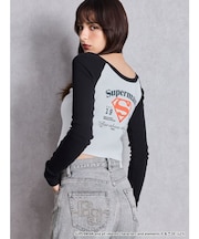 SUPERMAN GYDA 2WAYラグランショートトップス