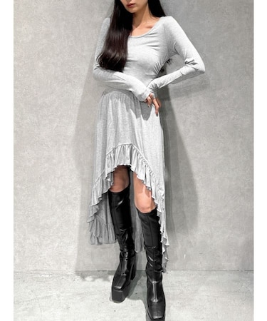 【TINY】asymmetryフリルLONGワンピース