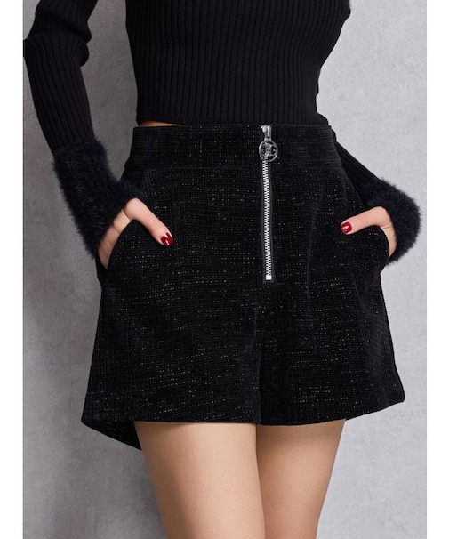 Symmetry GYDAラメコーデュロイショートパンツ