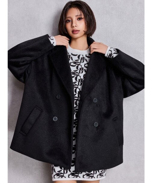 ラメmaterialチェスターコート