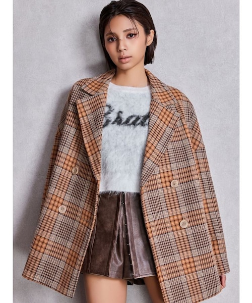 PECOLAMBウールカシミヤノーカラーミドル丈コート｜ナノ・ユニバースの