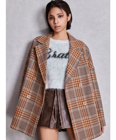 ラメmaterialチェスターコート