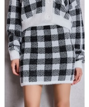 CHECK shaggy ニットスカートライクショートパンツ